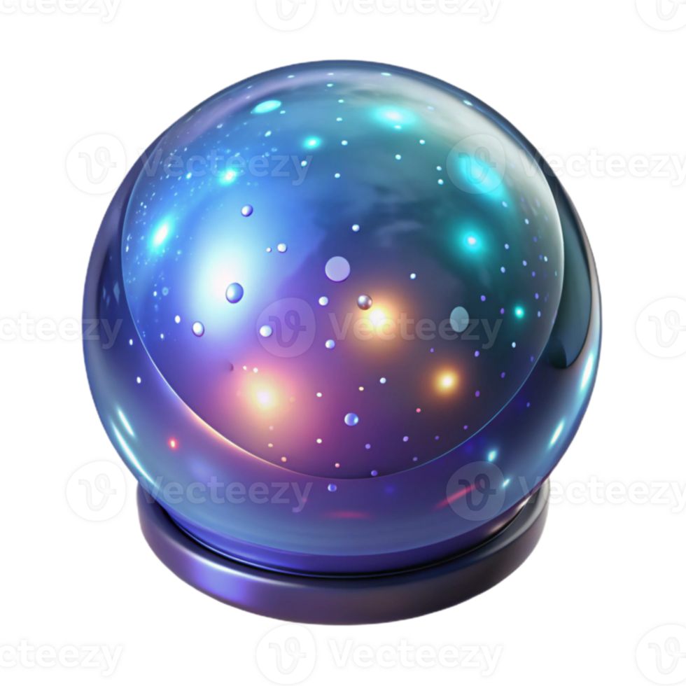 serene traditional 3D Render Glowing Crystal Ball 4K png