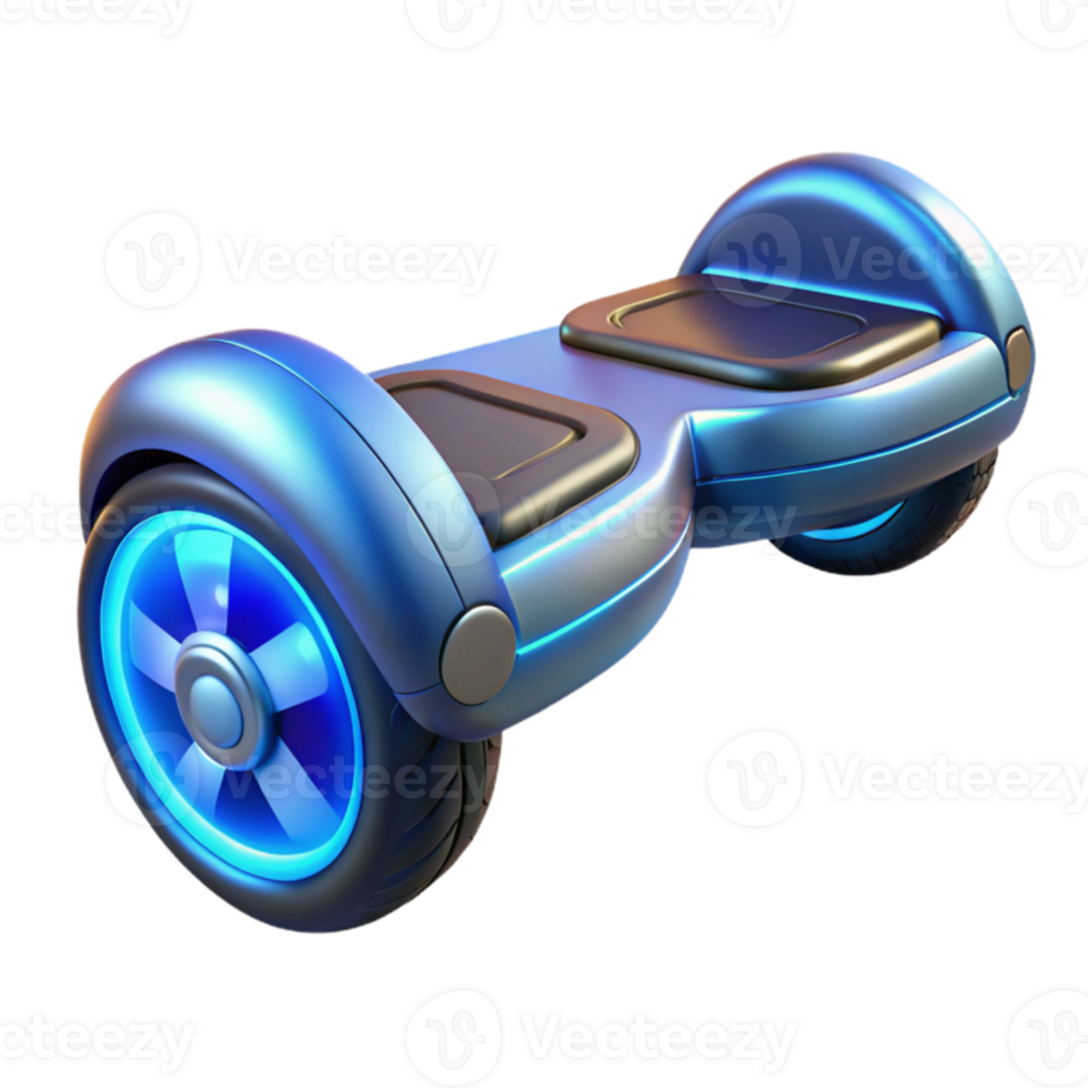 dramatic contemporary Blue Hoverboard 3D Render genuine png
