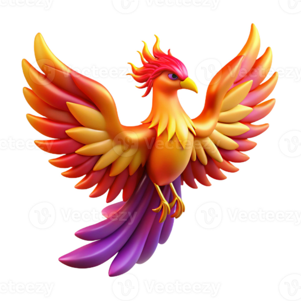 extraordinary traditional 3D Render of a Mythical Phoenix high resolution png
