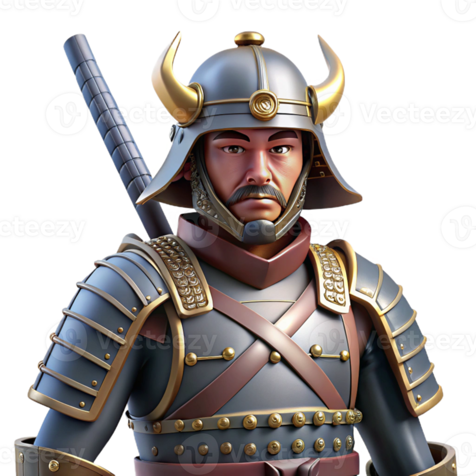 elegant traditional 3D Illustration of a Warrior in Ancient Armor high resolution png