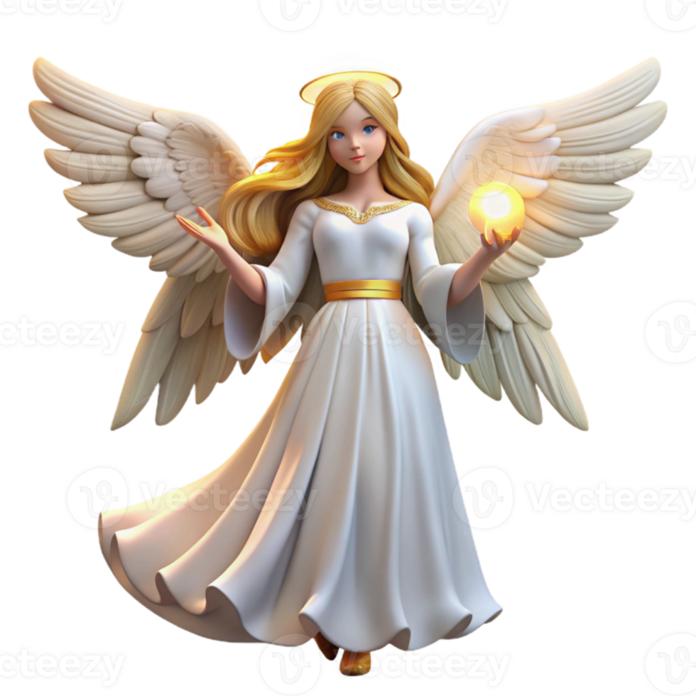 magnificent modern Angelic 3D Render Celestial Being detailed png