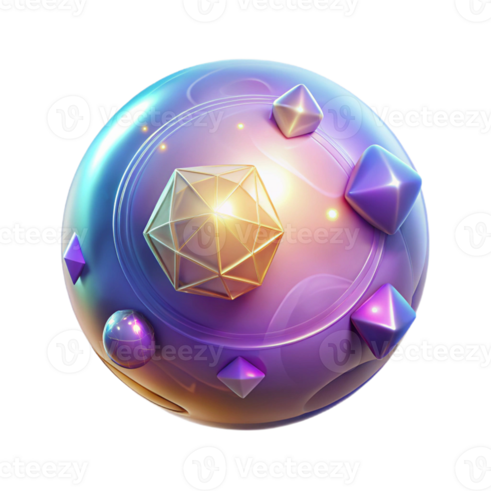impressive abstract Abstract 3D Sphere with Geometric Shapes authentic png