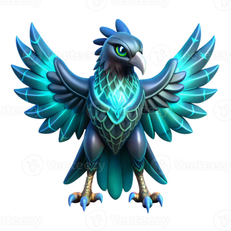 vibrant classic 3D Render of a Fantasy Hawk authentic png