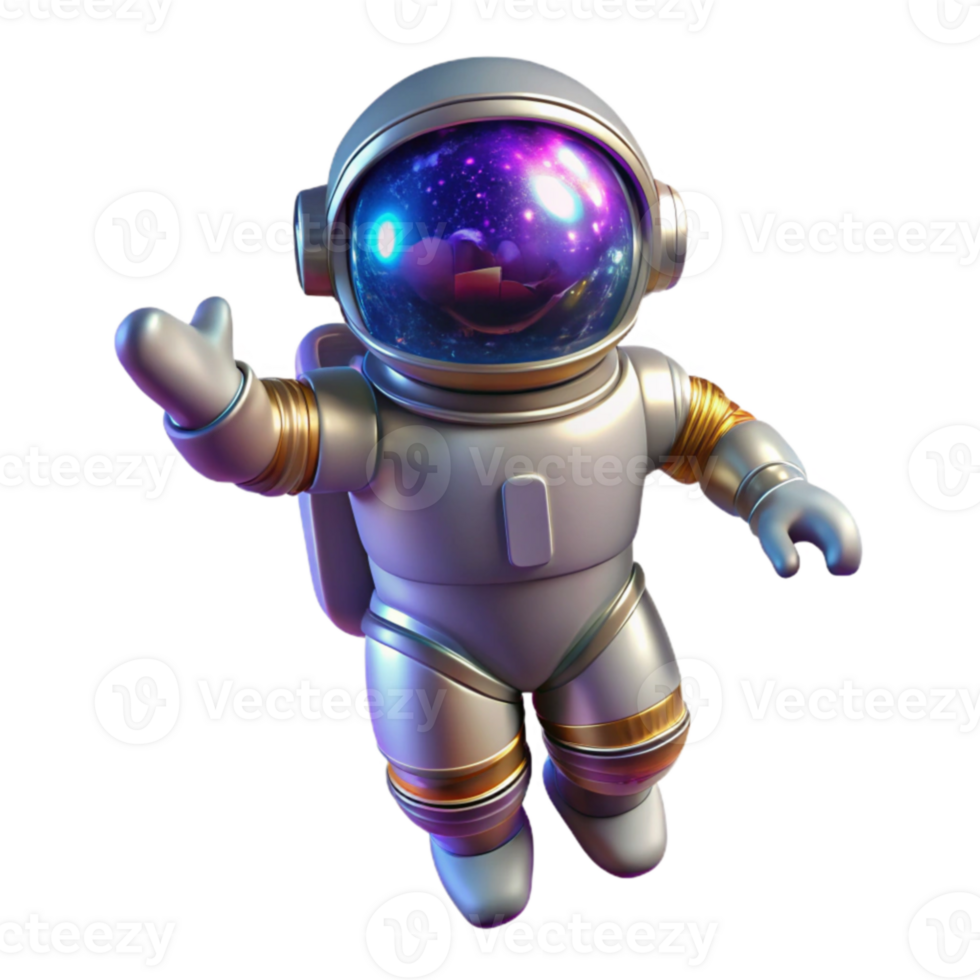 dramatic minimalist Cute 3D Astronaut Illustration 4K png
