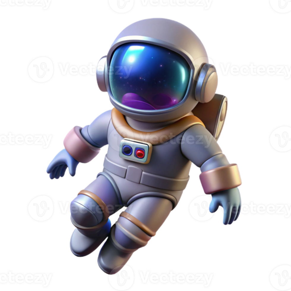 magnificent abstract Cute Astronaut 3D Render 4K png