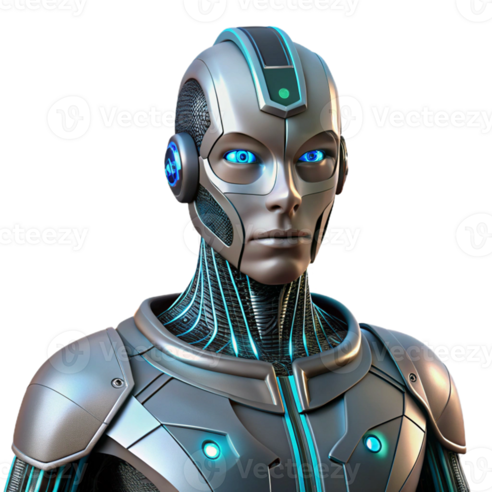serene minimalist Futuristic Robot 3D Render 4K png
