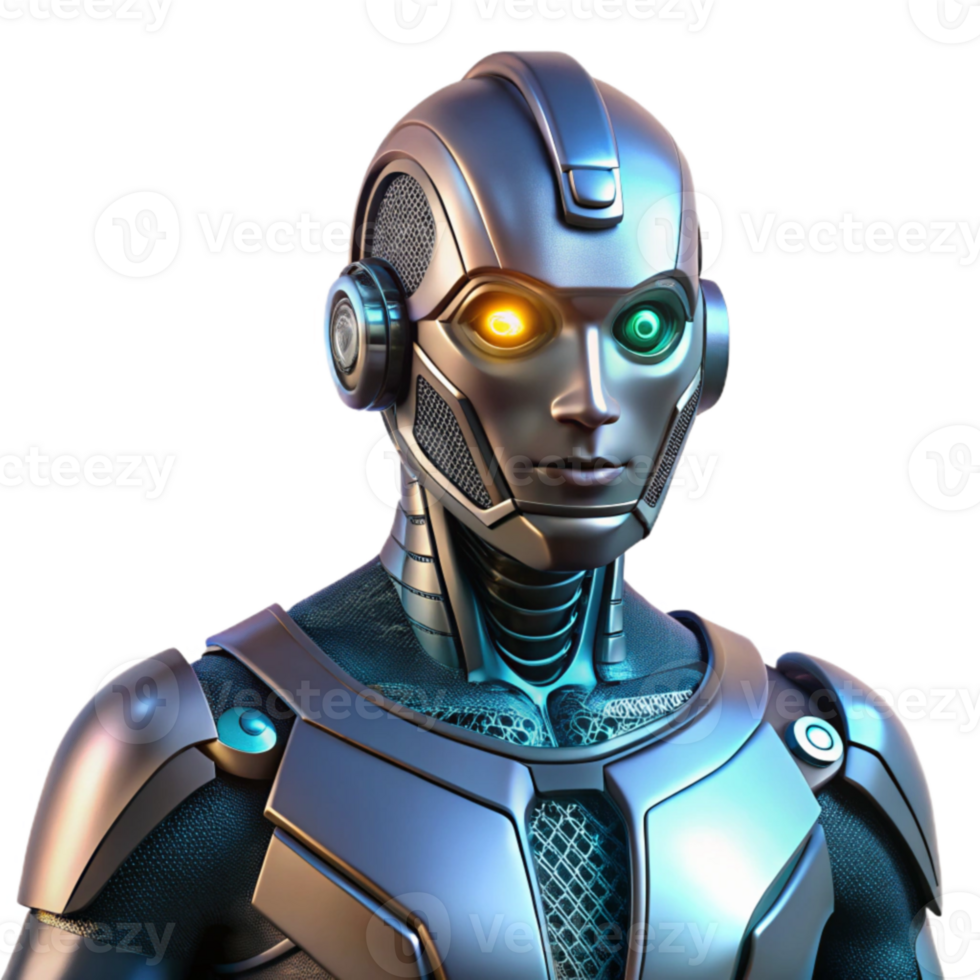impressive artistic Futuristic Robot 3D Render original png
