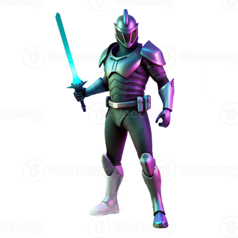 beautiful creative 3D Render of Futuristic Knight high quality png