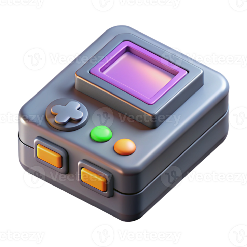 wonderful artistic Retro Gaming Console 3D Render high quality png