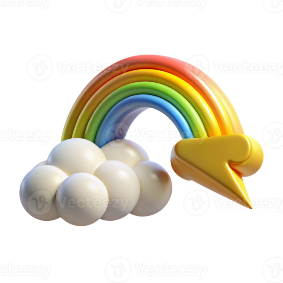 serene abstract Rainbow Cloud 3D Render authentic png