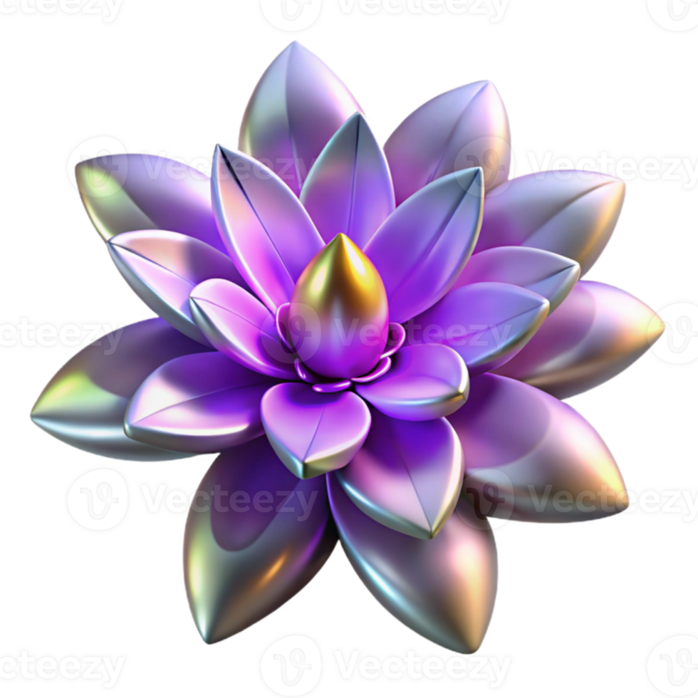 beautiful artistic Iridescent Lotus 3D Render high resolution png