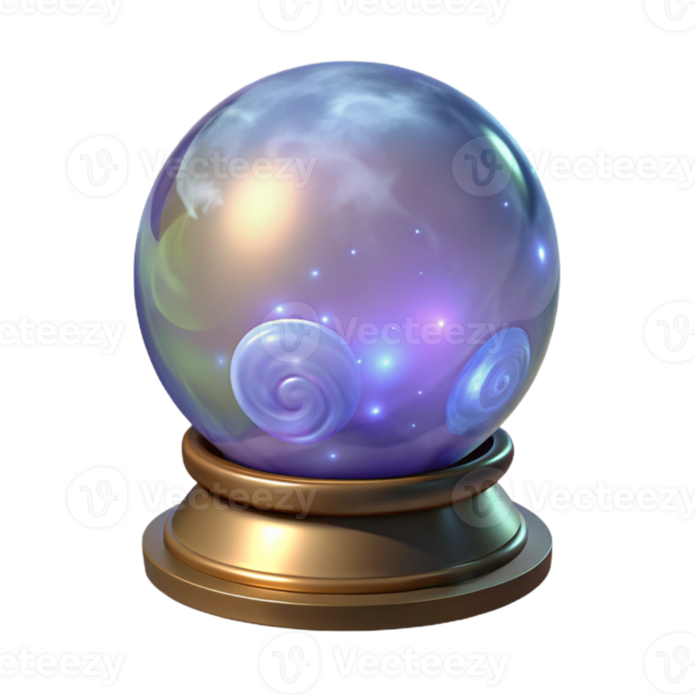 vibrant classic Mystical Crystal Ball 3D Render high resolution png
