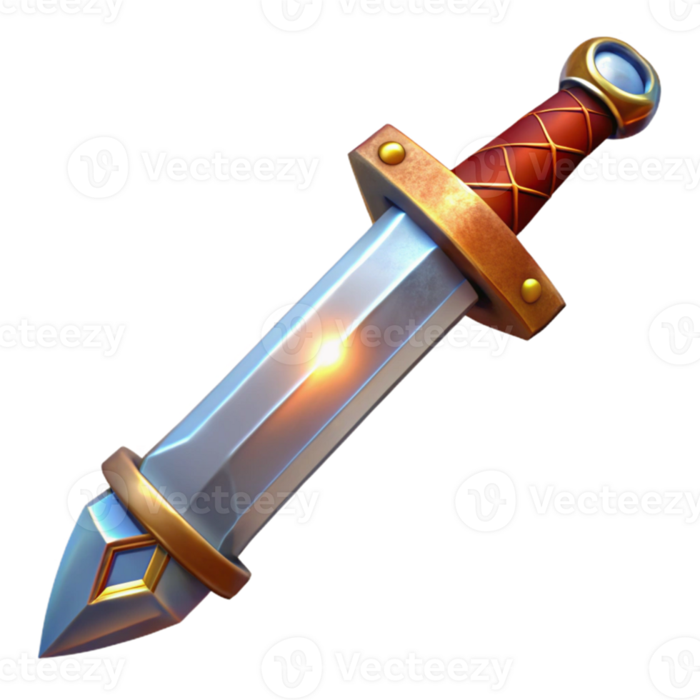 impressive classic Fantasy Sword 3D Render detailed png