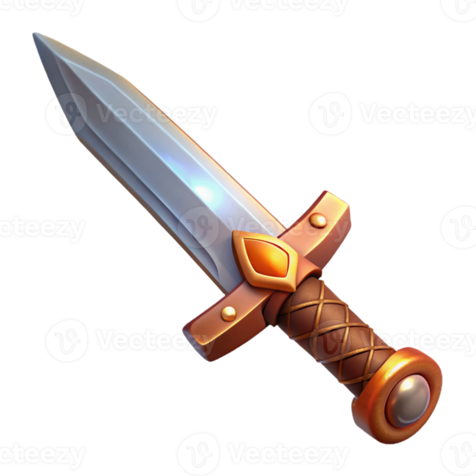 serene traditional Stylized 3D Render of a Fantasy Dagger high resolution png