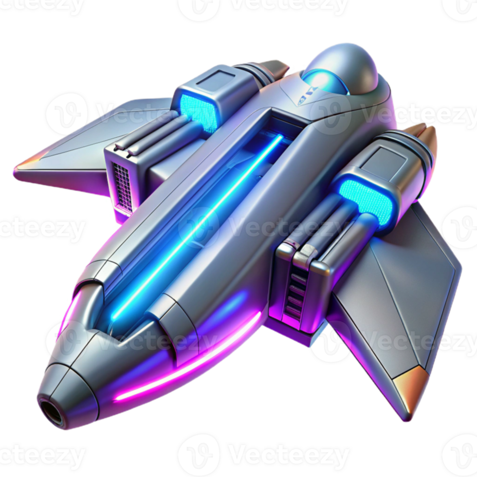 elegant abstract Futuristic Spaceship 3D Render 4K png