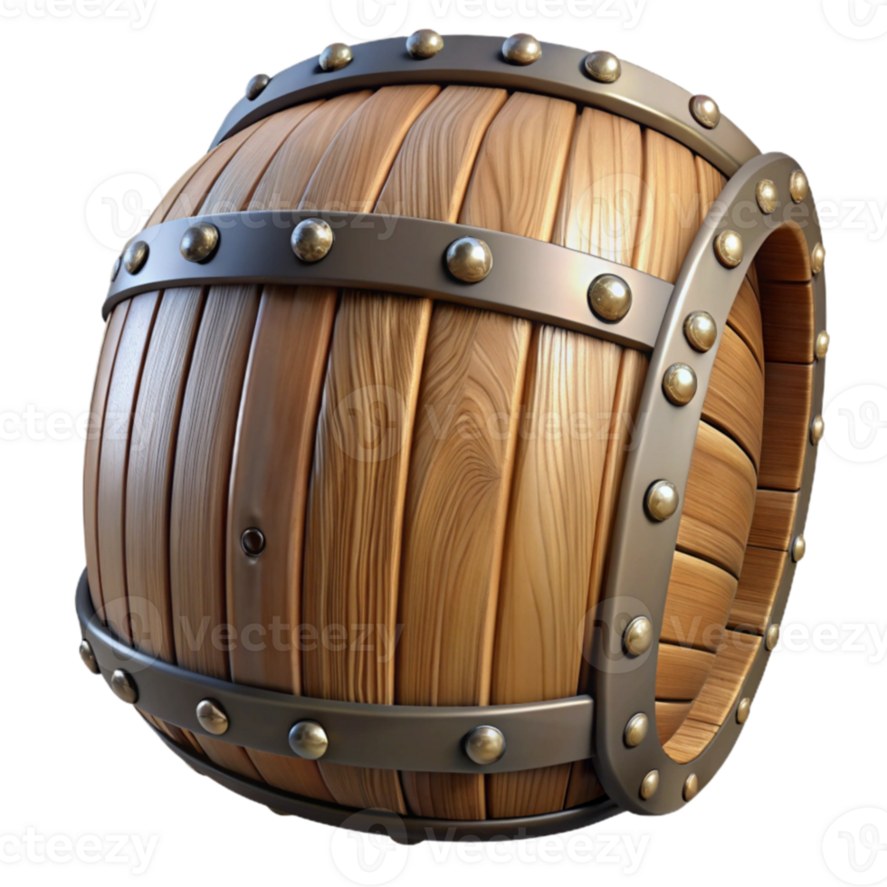 elegant minimalist 3D Wooden Barrel Graphic Resource exclusive png