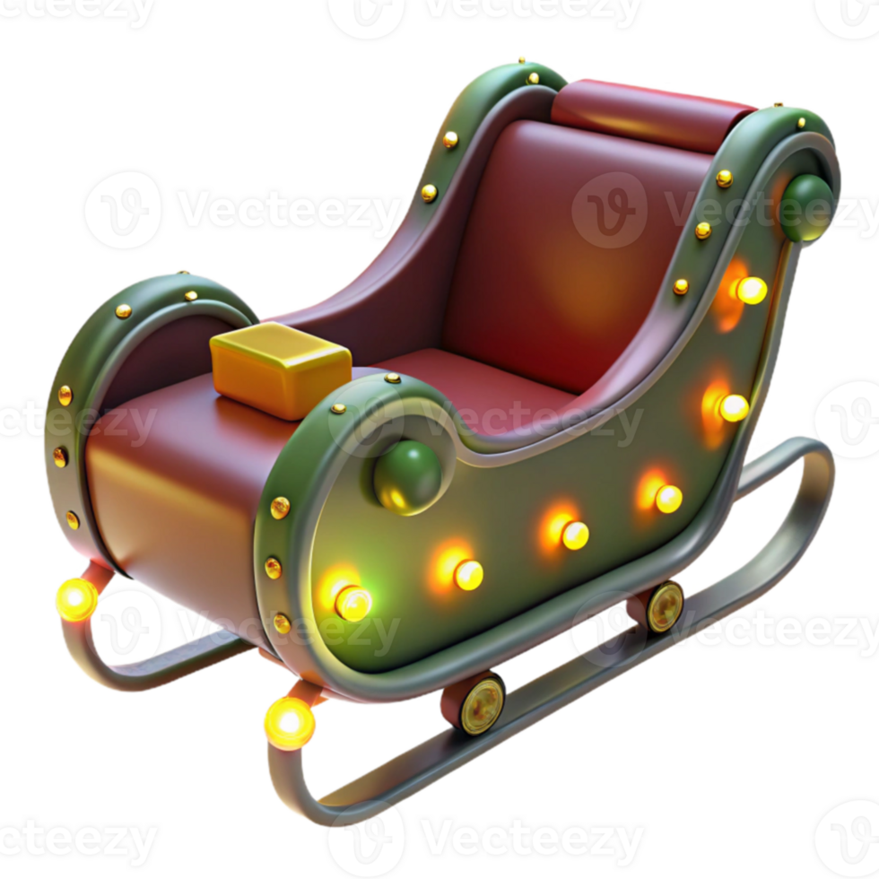 magnificent traditional 3D Render Festive Holiday Sleigh authentic png