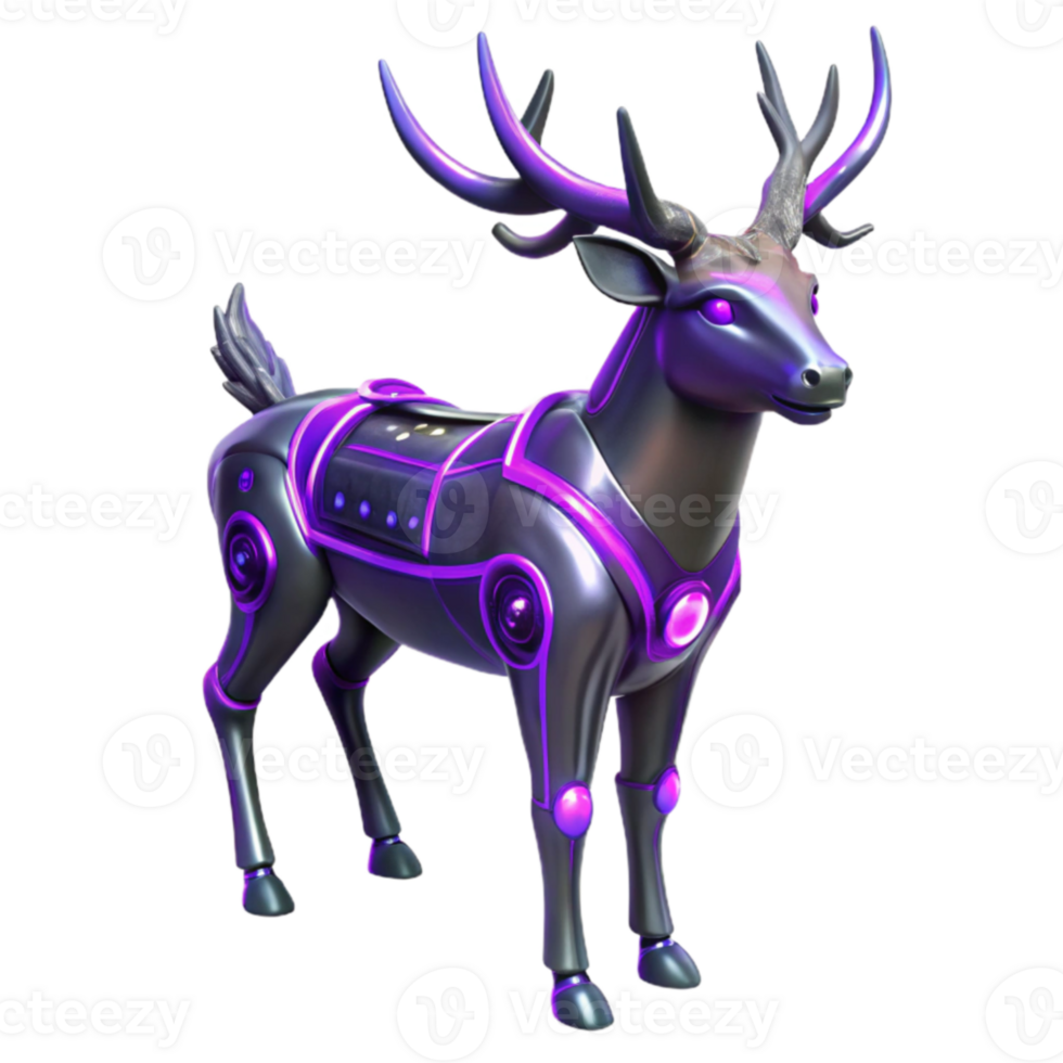 stunning modern Cybernetic Reindeer 3D Render high resolution png