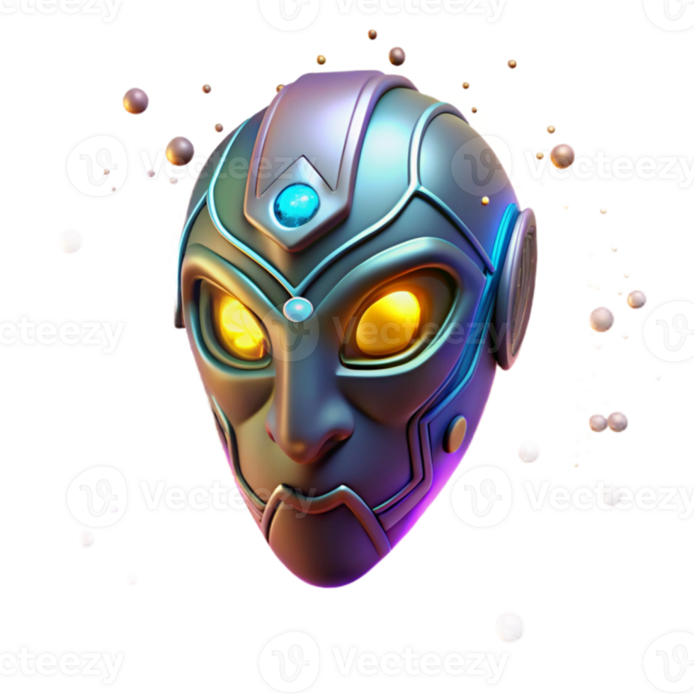 wonderful modern 3D Render Futuristic Robot Head professional png