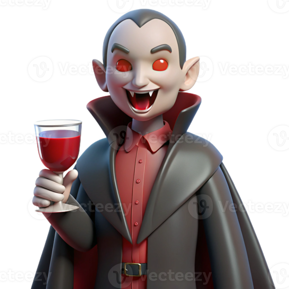 magnificent minimalist 3D Cartoon Vampire Illustration genuine png
