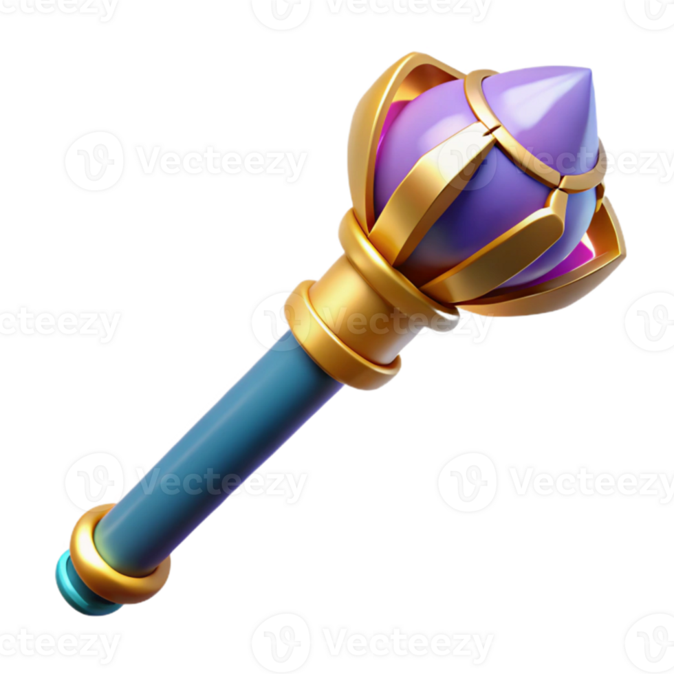 stunning minimalist 3D Render of a Royal Scepter professional png