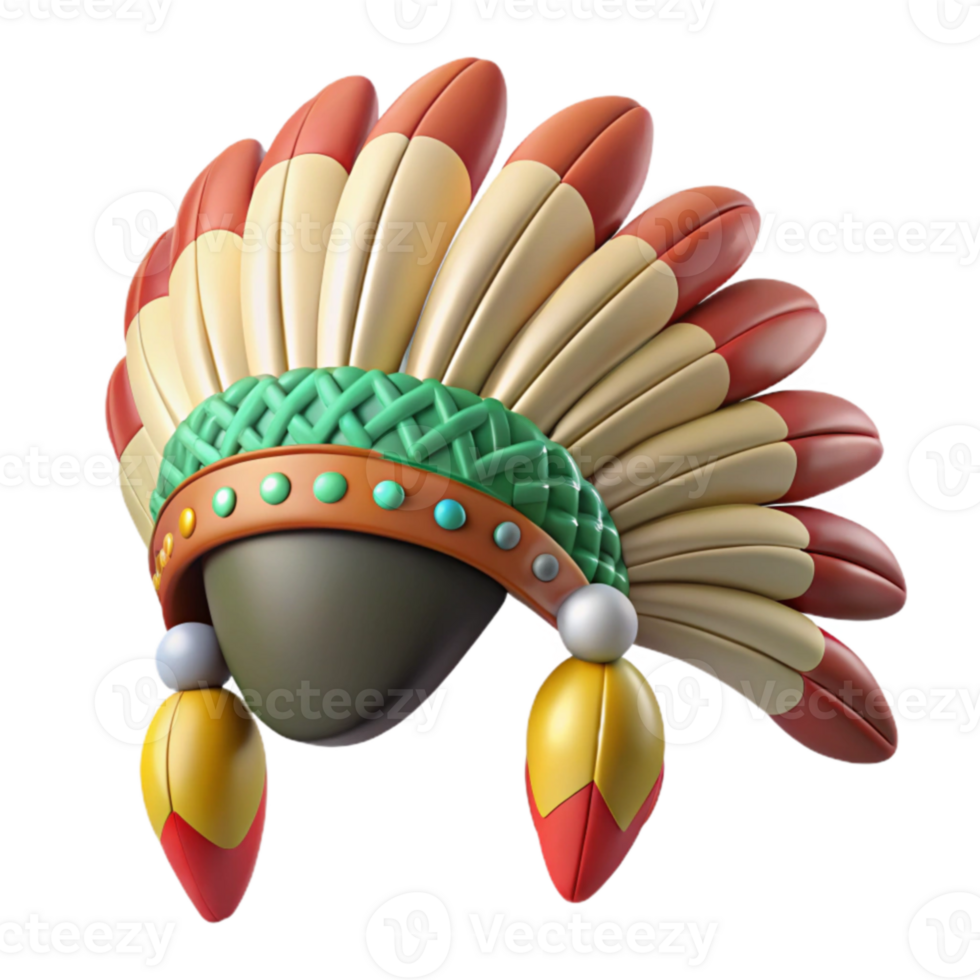 wonderful rustic 3D Model Native American Headdress 4K png