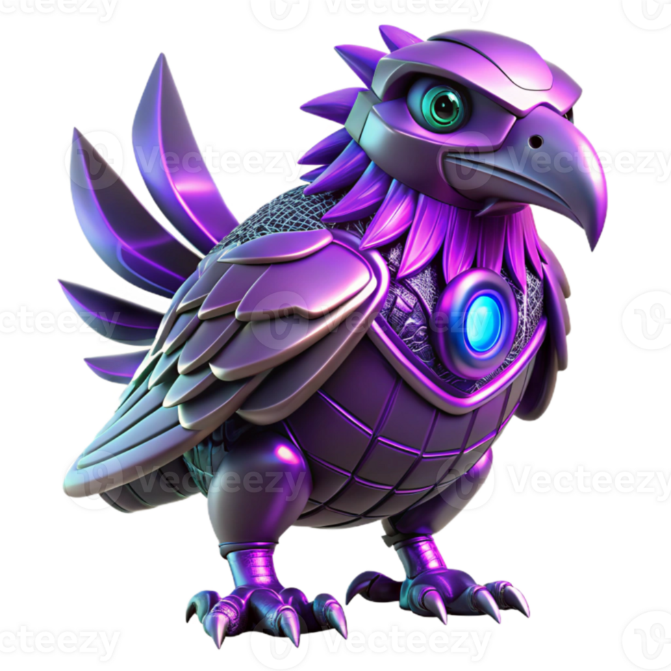 extraordinary classic Cybernetic Avian 3D Render high resolution png