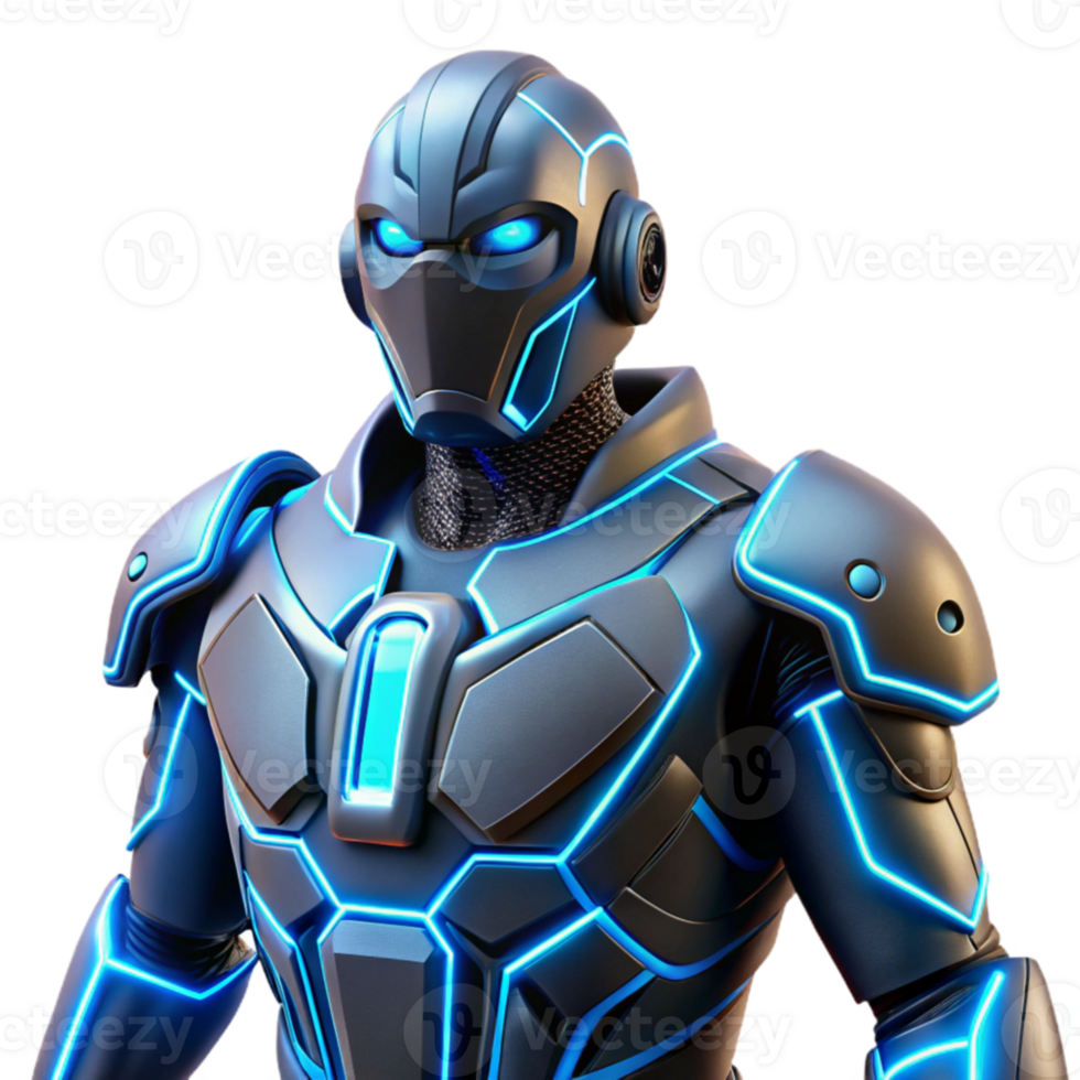 wonderful classic Futuristic Robot 3D Render high resolution png