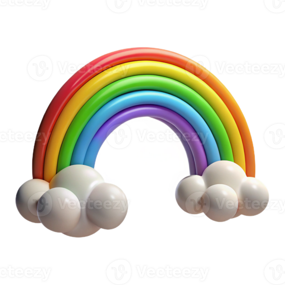 dramatic abstract 3D Rainbow Clouds Illustration high resolution png