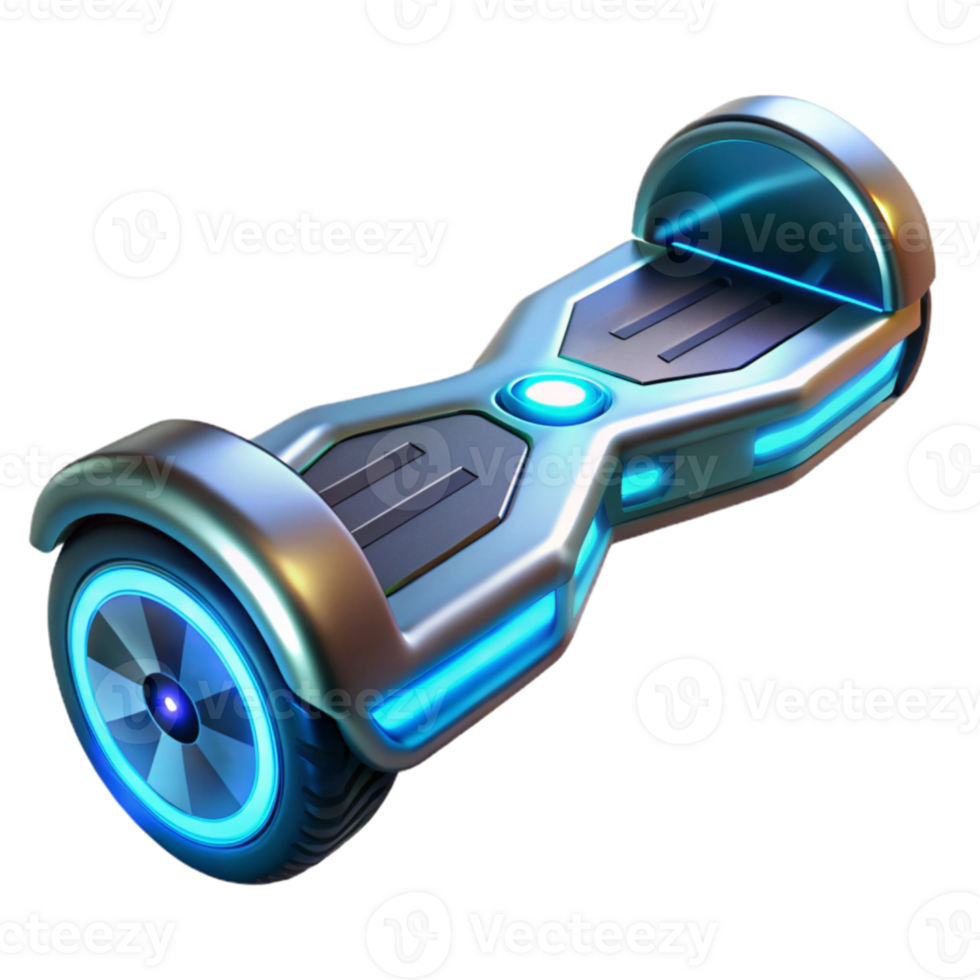 elegant minimalist Futuristic Hoverboard 3D Render premium png