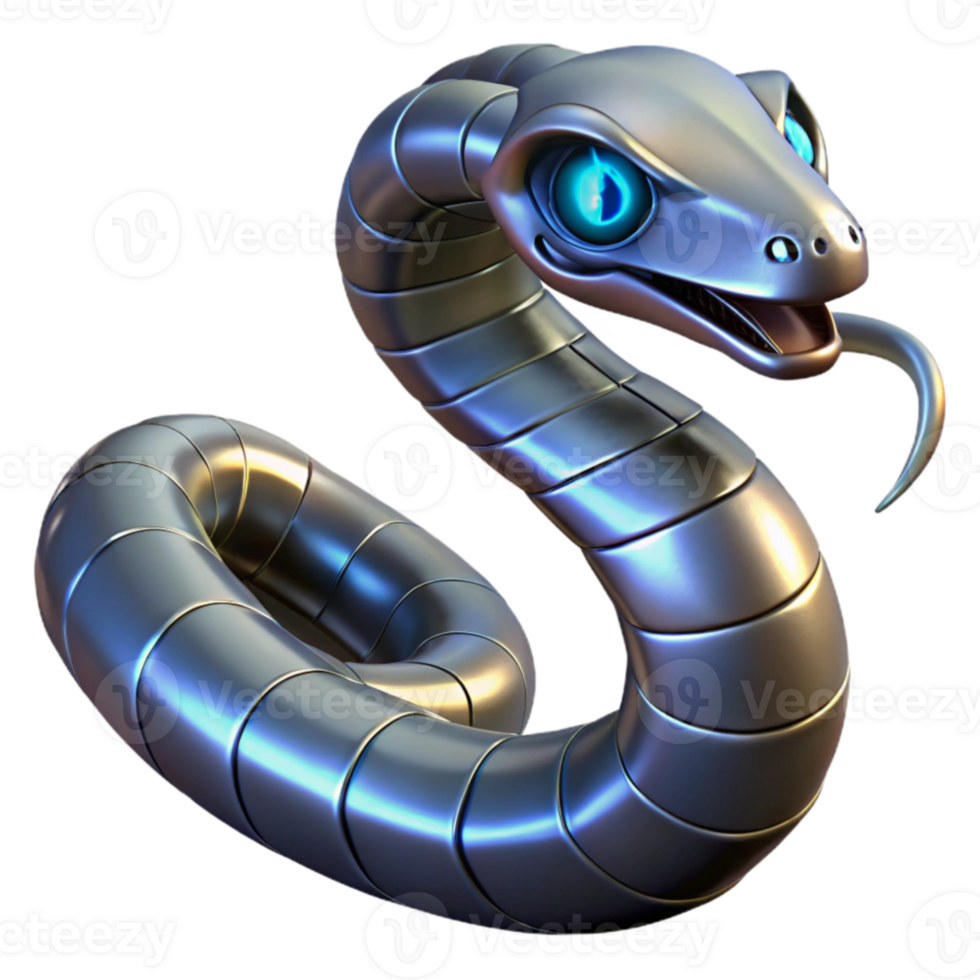 beautiful rustic Metallic Snake 3D Render genuine png