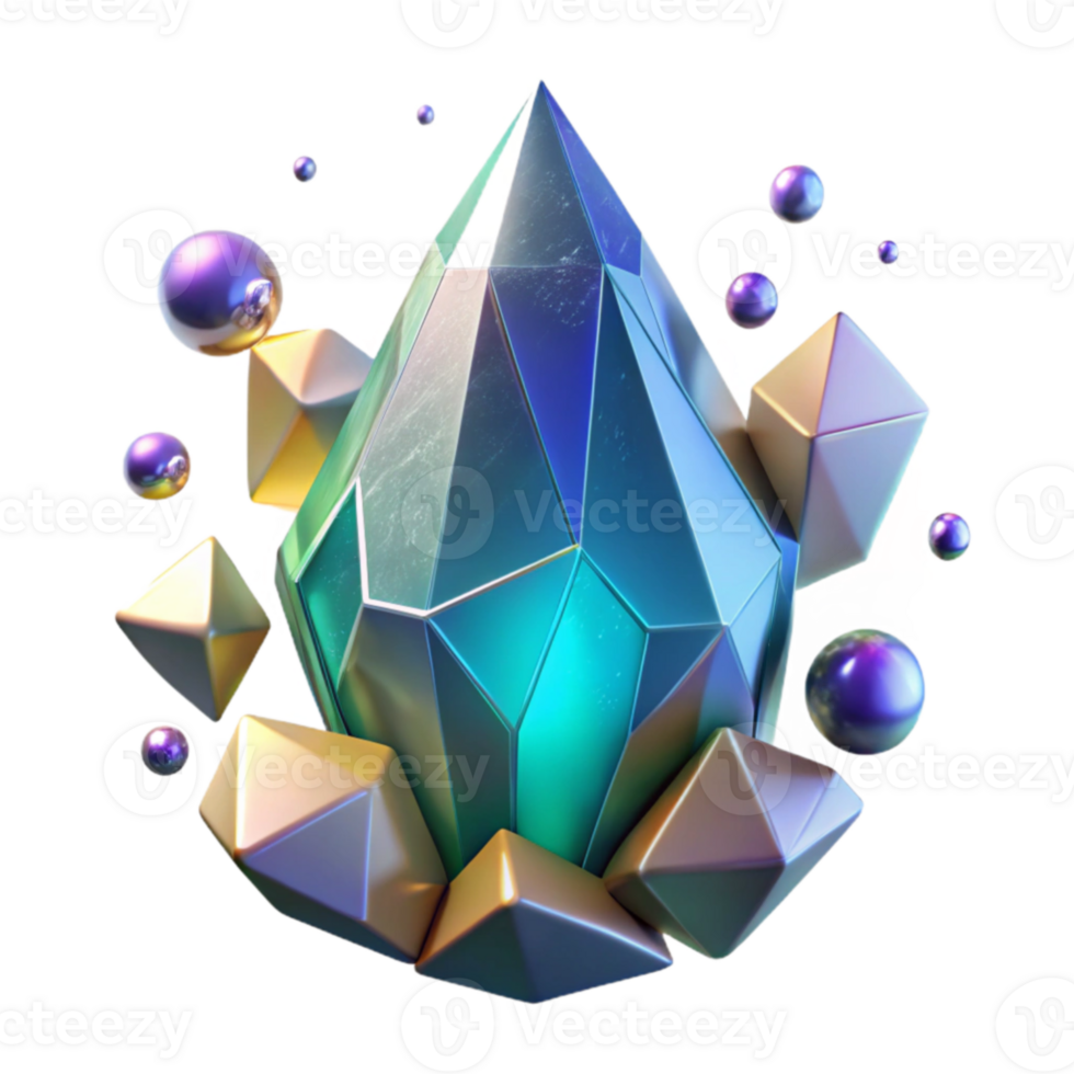 dramatic abstract 3D Crystal Gem Abstract Background authentic png