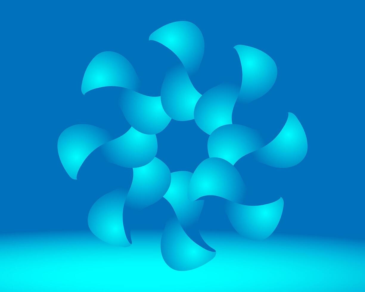 Abstract Blue Swirl Design vector