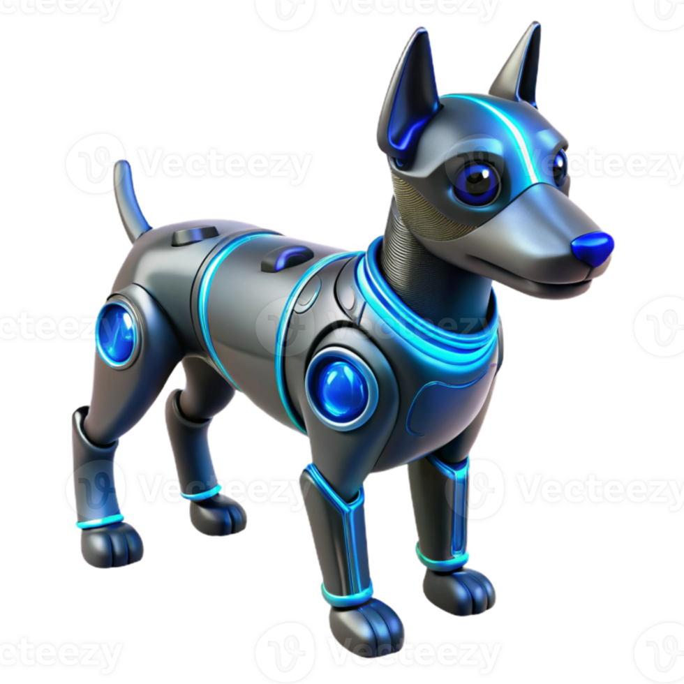 stunning rustic 3D Render Futuristic Robot Dog high quality png