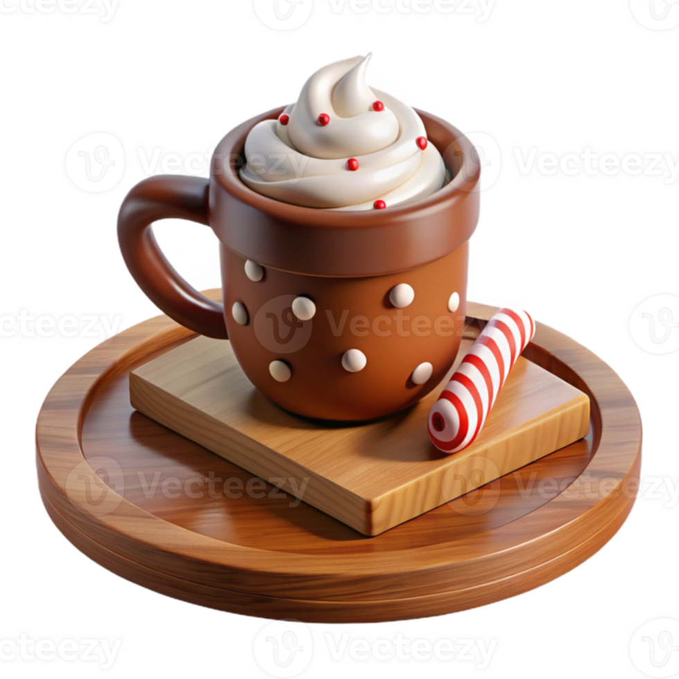 wonderful artistic Whipped Cream Hot Cocoa 3D Render exclusive png