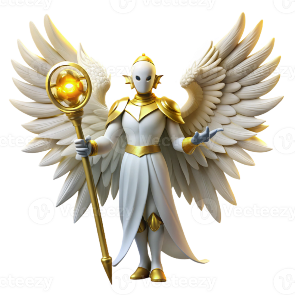 vibrant traditional Celestial Being 3D Illustration 4K png