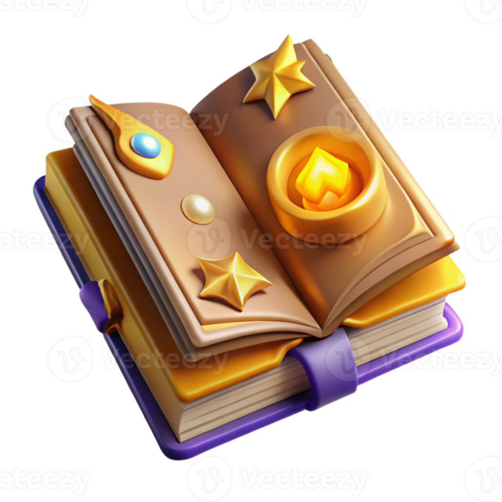 serene abstract Magical Book 3D Render Illustration original png