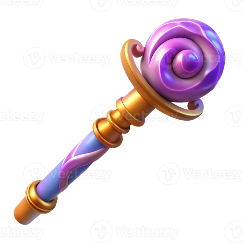 wonderful modern Magical 3D Render of a Fantasy Scepter high resolution png