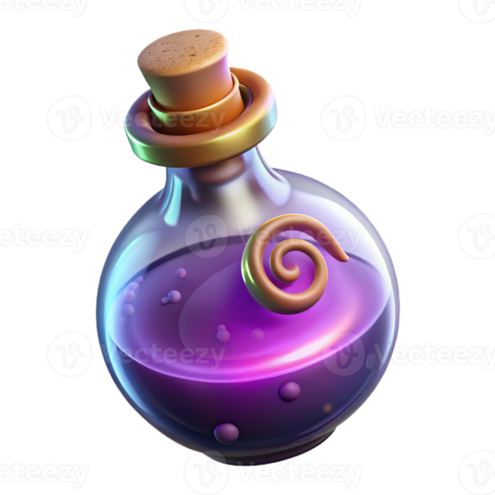 stunning abstract 3D Render of a Magical Potion Bottle genuine png