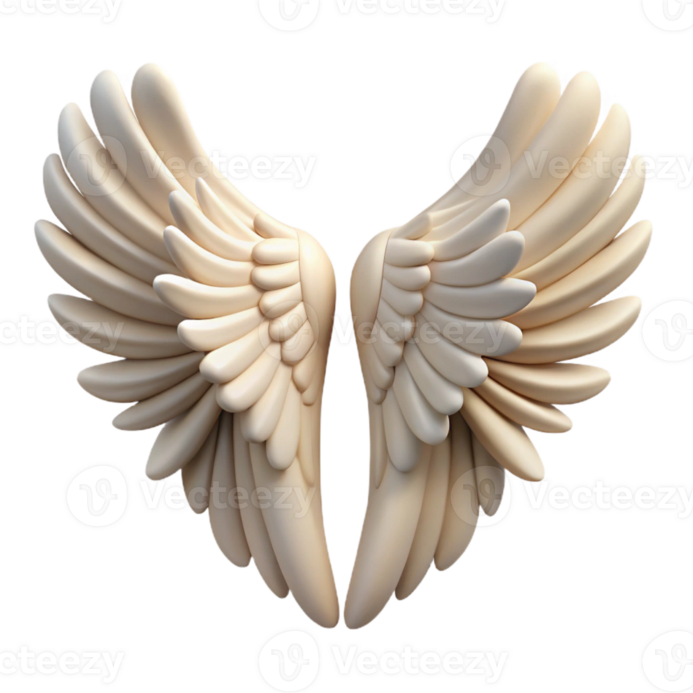 wonderful classic 3D Render Pair of Angelic Wings high resolution png