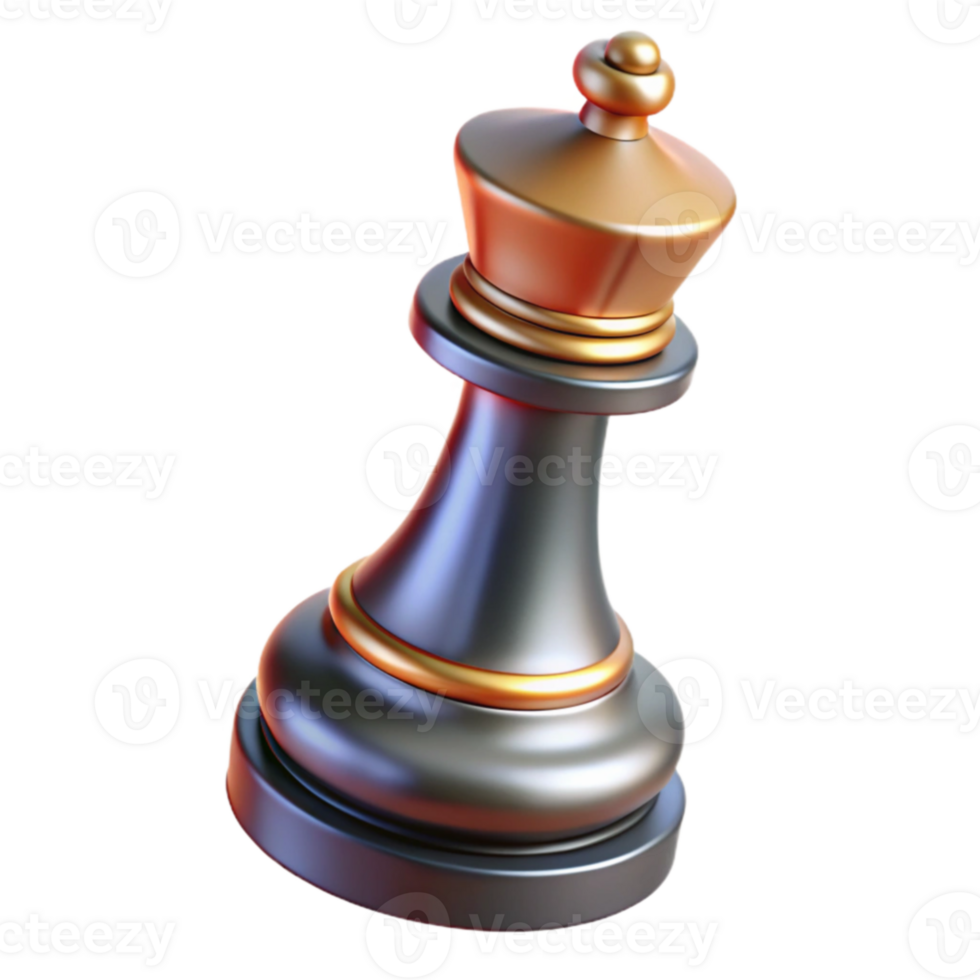 magnificent contemporary 3D Render of a Black Chess Queen high quality png