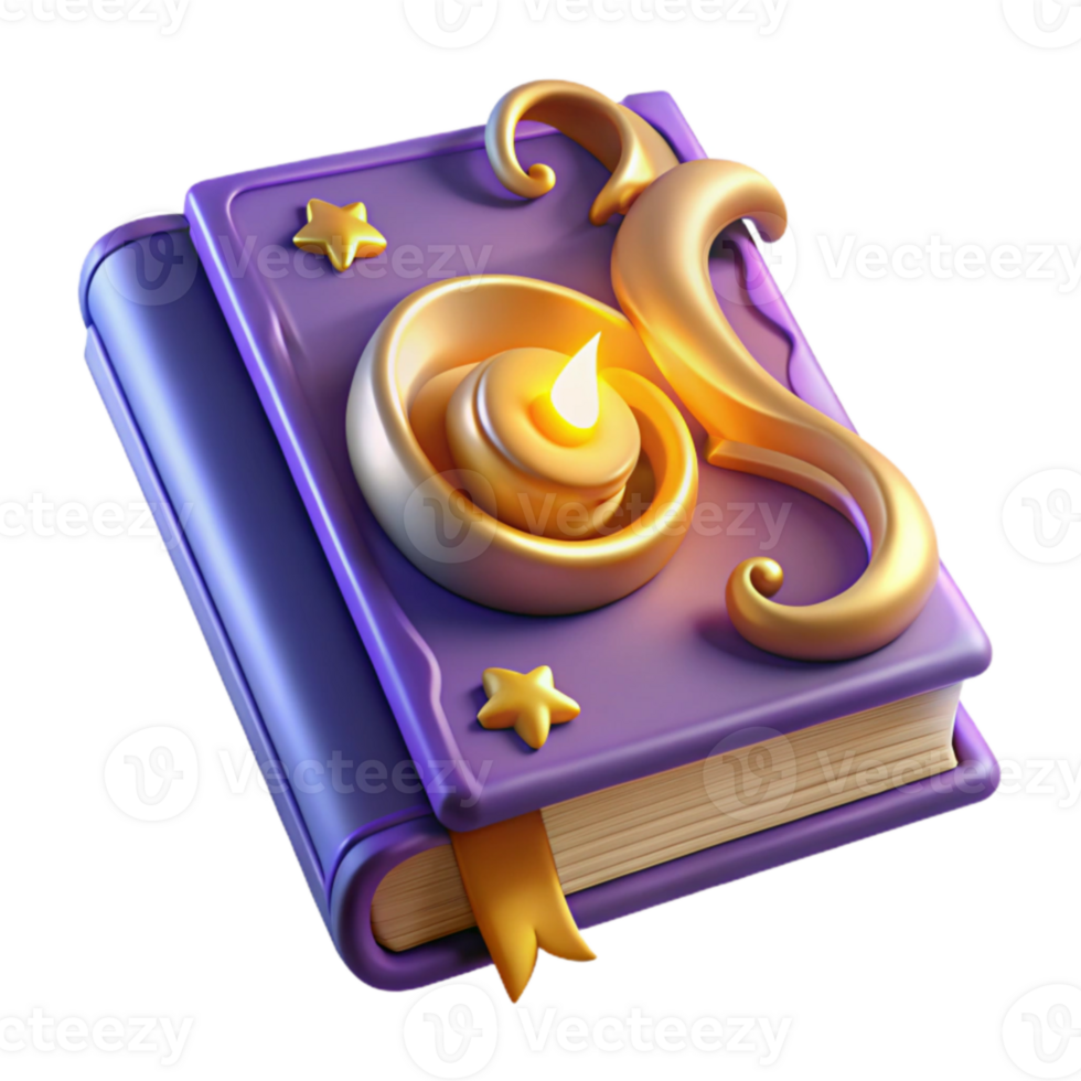 dramatic abstract Enchanted Book 3D Render high quality png
