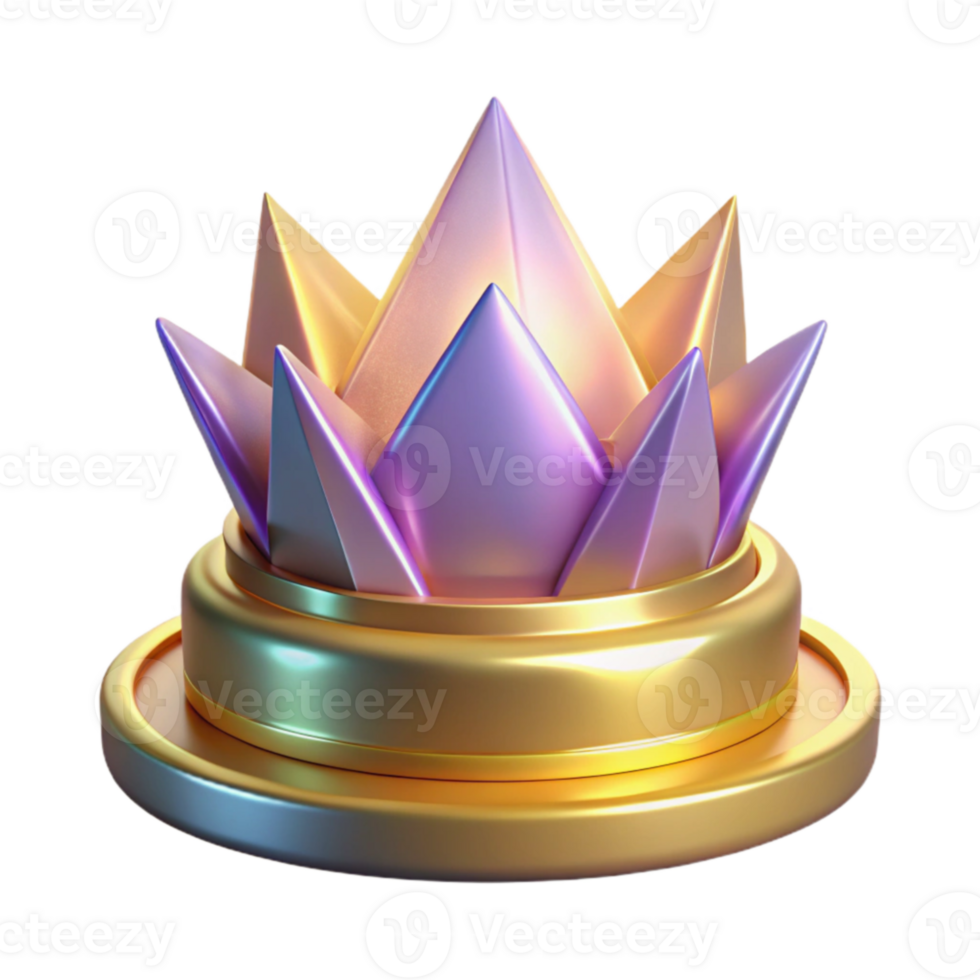 elegant rustic Abstract 3D Golden Crown Illustration genuine png