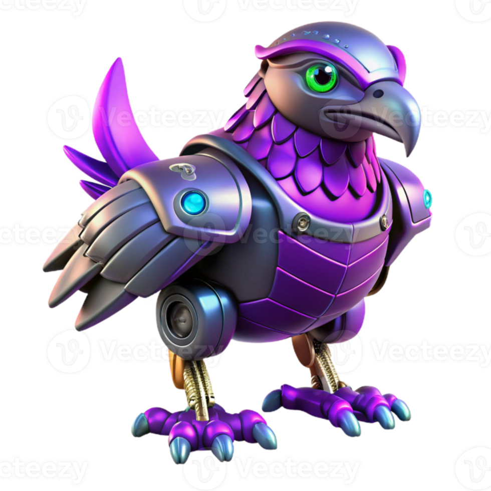 magnificent classic Cybernetic Eagle 3D Render original png