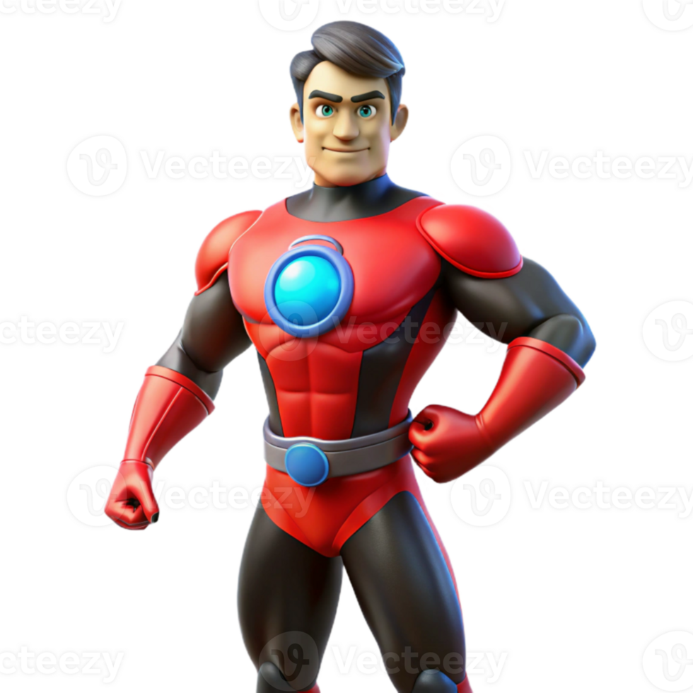 vibrant traditional 3D Render of a Superhero high resolution png