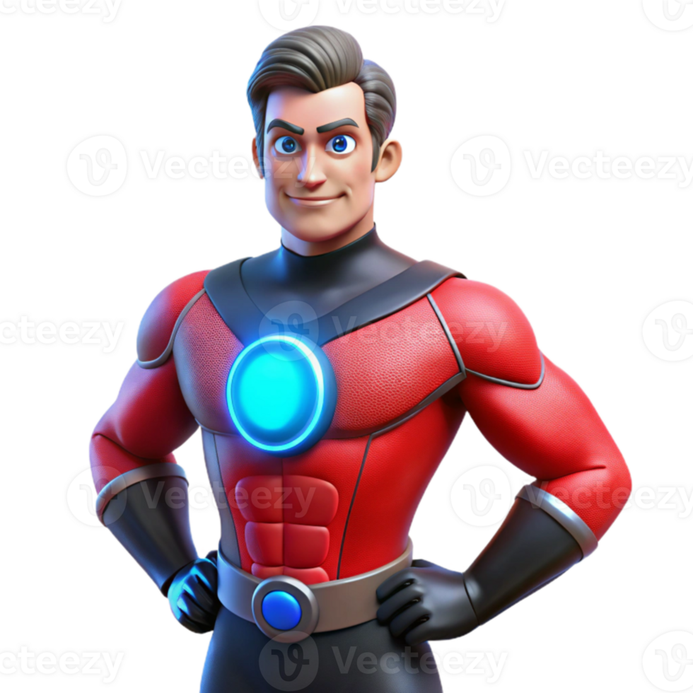 wonderful abstract 3D Cartoon Superhero Illustration 4K png
