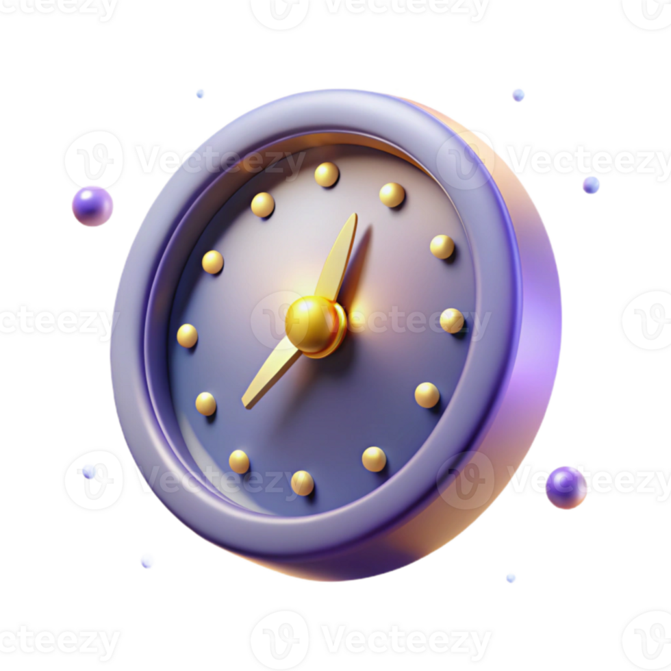 wonderful modern 3D Render Purple Clock Illustration exclusive png