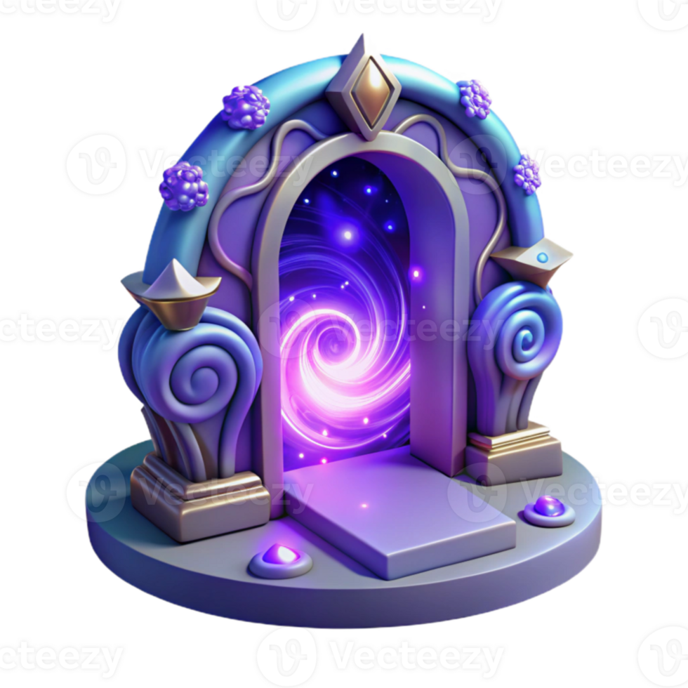 serene modern 3D Render Magical Portal Fantasy Archway genuine png