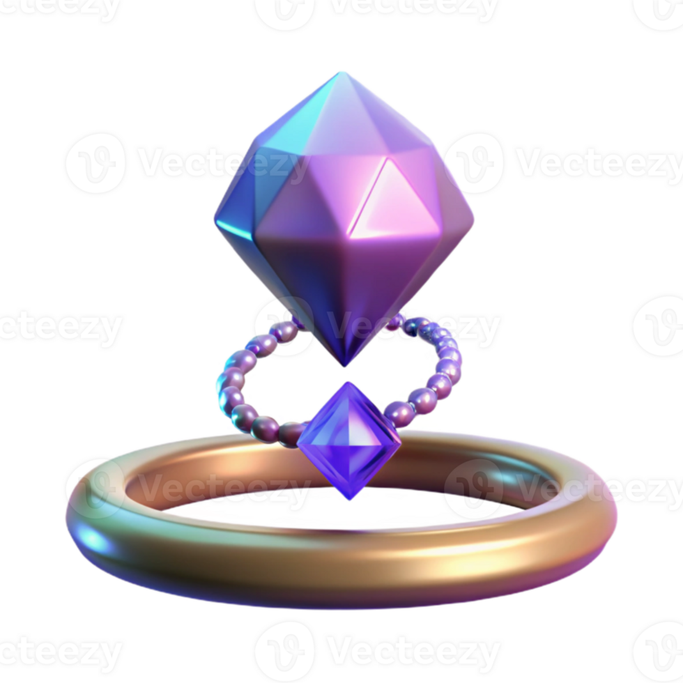 wonderful rustic Iridescent Gemstone 3D Render genuine png