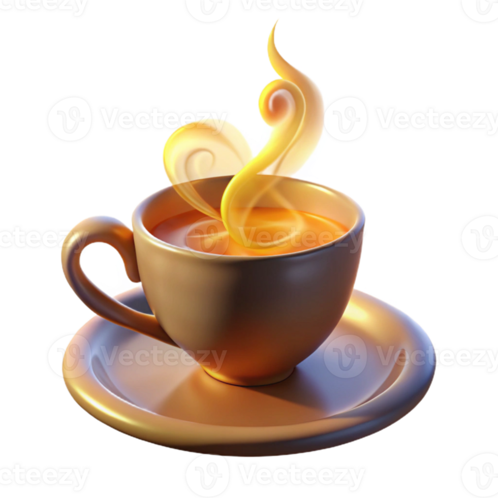 stunning classic Warm Cup of Tea 3D Illustration exclusive png